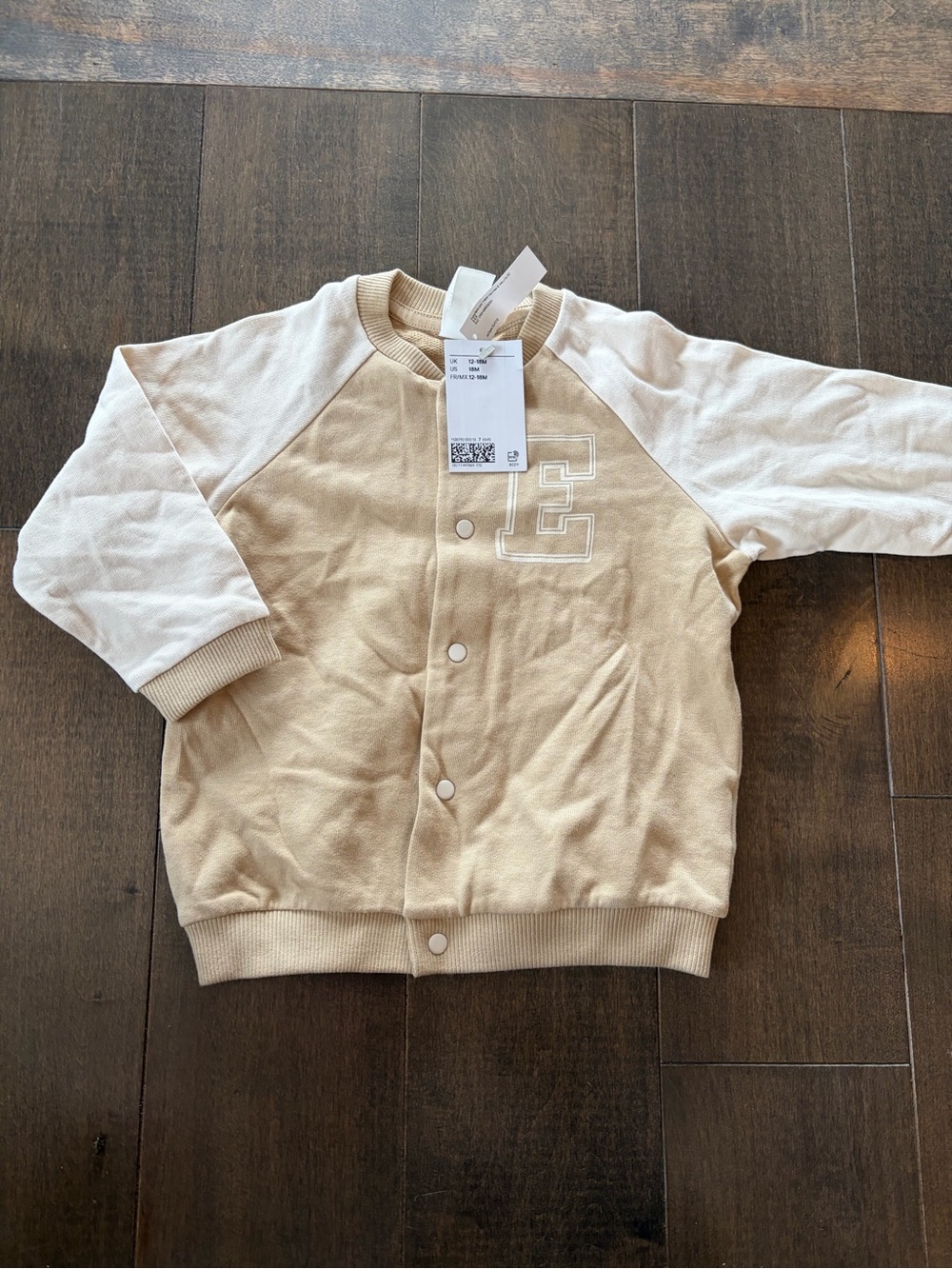 H&M Kids Beige & Cream Raglan Snap-Front Jacket